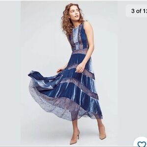 Anthropologie Velvet Frost dress by Tracy Reese blue sz 12